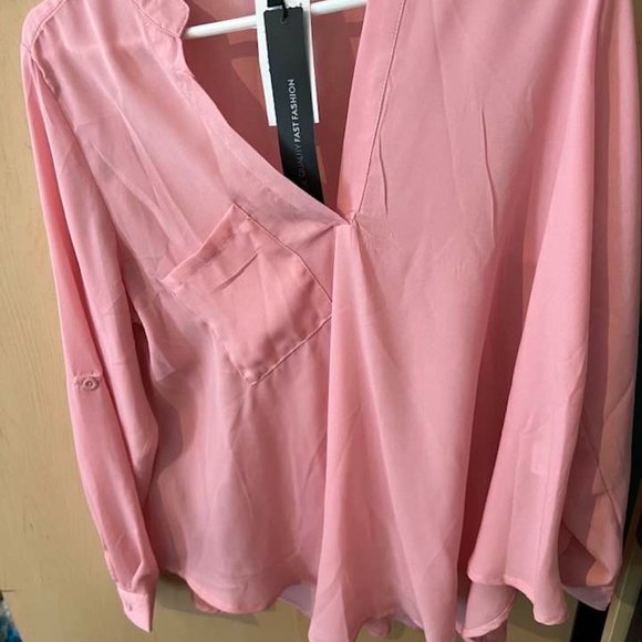 Pink Medium Work Shirt or Casual Top by Zanzea - Picture 6 of 10